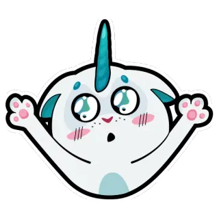 😳 kucing, unicorn, imut, kartun, hewan, stiker whatsapp sticker