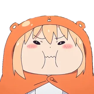 😤 Umaru Doma Himouto! Umaru-chan Anime, Umaru, Himouto, arrabbiato, felpa arancione telegram sticker