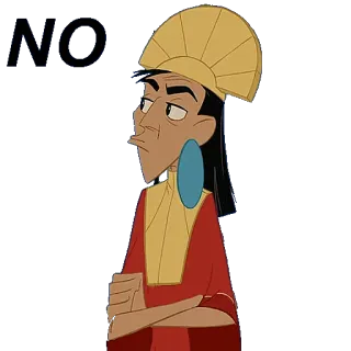 👎 Kuzco The Emperor's New Groove NO จักรพรรดิ, ดิสนีย์, การ์ตูน, ไม่, ทัศนคติ telegram sticker