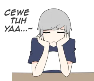 😞 скучно, грустно, жду, мультфильм, аниме, бесстрастный whatsapp sticker
