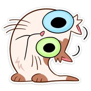 😳 Katze, Cartoon, Sticker, lustig, süß, Tier telegram sticker