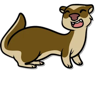 😆 otter, animal, cartoon, cute, mammal, water animal telegram sticker