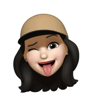🤫 Emoji, Rosto, Piscadela, Língua, Sticker, Mulher, Chapéu whatsapp sticker