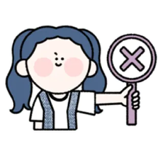 ❌ Cartoon, Mädchen, Falsch, X Markierung, Nein, Inkorrekt, Abbrechen telegram sticker