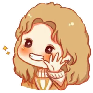 😁 귀여운, 귀엽다, 만화, 치비, 여자, 애니메이션 telegram sticker