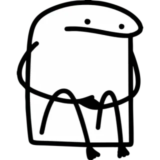 😞 FlorkofCows, 贴纸, 白色小 blob, 简单, 卡通, 角色 telegram sticker