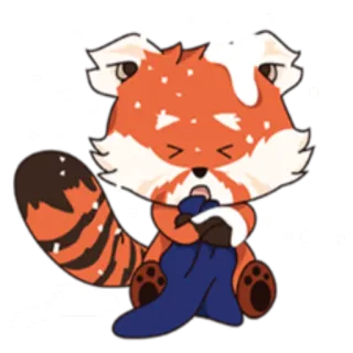 ❄️ レッサーパンダ, 動物, かわいい, カワイイ, ステッカー, 漫画, モフモフ telegram sticker