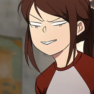 ➖ cartoon, woman, smirk, expression, character, illustration telegram sticker