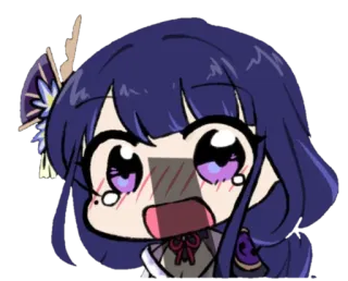 ⚡️ Raiden Shogun Genshin Impact Anime, Genshin Impact, Raiden Shogun, Chibi, Karakter, Video game whatsapp sticker