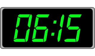 📟 06:15 digital clock, time, numbers, green telegram sticker