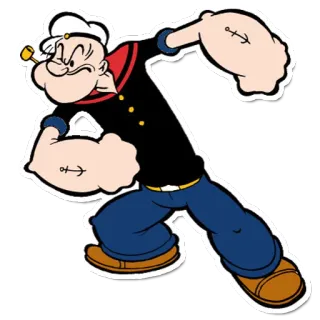 😠 Popeye Desenho animado, Marinheiro, Espinafre, Cachimbo, Bruto telegram sticker