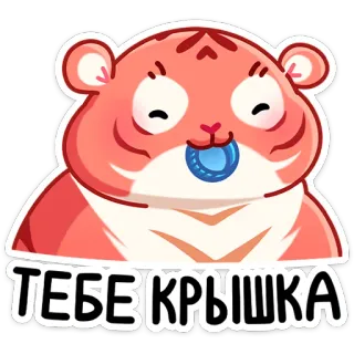 👊 ТЕБЕ КРЫШКА tigre, desenho animado, animal, adesivo, frase, russo whatsapp sticker