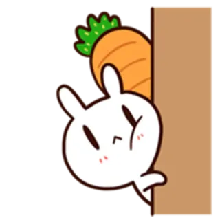 😶 Hase, Karotte, süß, Tier, Cartoon, Aufkleber telegram sticker