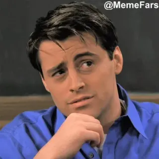 🤔 Joey Tribbiani Friends @MemeFars มีม, โจอี, เฟรนส์, รายการทีวี, ภาพเหมือน telegram sticker