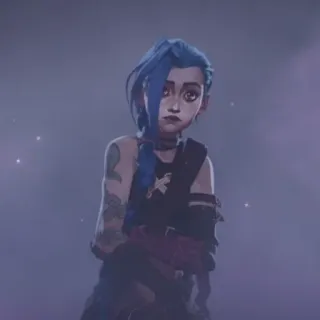 🦋 Jinx Arcane 아케인, 징크스, 애니메이션, 리그 오브 레전드, 만화 telegram sticker