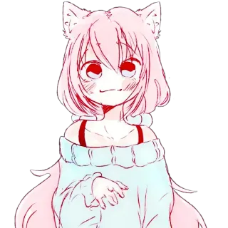 🐙 Anime, Gadis kucing, Imut, Manga, Kartun telegram sticker