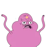 🤬 Lumpy Space Princess Adventure Time Putri Ruang Gumpal, Adventure Time, kartun, marah, merah muda, animasi whatsapp sticker