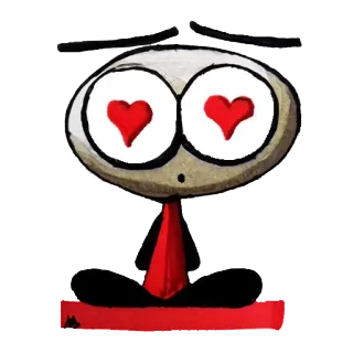 😍 love, heart, cartoon, eyes, character, emotion telegram sticker