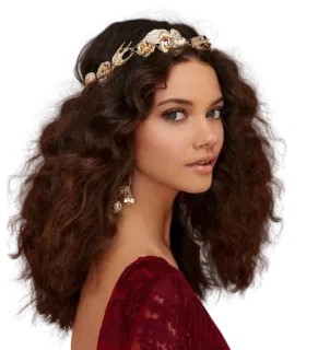 😯 mujer, retrato, morena, diadema, belleza telegram sticker