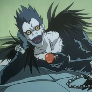 🍎 Ryuk Death Note Anime, Death Note, Ryuk, Shinigami, Maçã telegram sticker