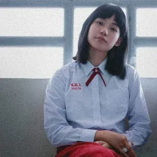 🔪 Nanno Girl From Nowhere ม.น.ว. 36678 Nanno, Girl From Nowhere, uniforme escolar, drama tailandês, personagem, adolescente, Netflix, estudante telegram sticker
