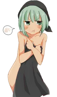 ☺️ อนิเมะ, ผู้หญิง, คลุม, ผ้าขนหนู, น่ารัก, เพศหญิง telegram sticker