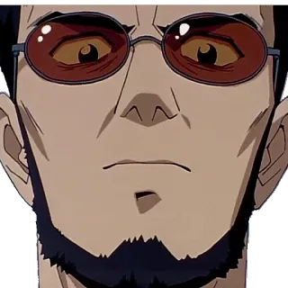 🤓 Gendo Ikari Neon Genesis Evangelion Anime, Evangelion, Gendo Ikari, Charakter, Brille, Ernst telegram sticker
