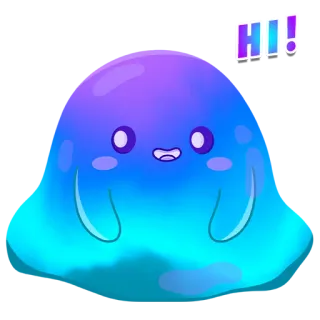 👋 HI! Blob, Niedlich, Freundlich, Schleim, Cartoon, Figur, Hallo telegram sticker