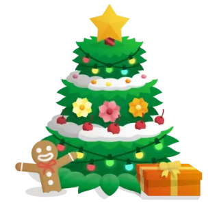 ☃️ Christmas, Christmas tree, holiday, gingerbread man, gift, celebration telegram sticker