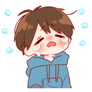 💞 crying, sad, anime, cartoon, boy, tears telegram sticker
