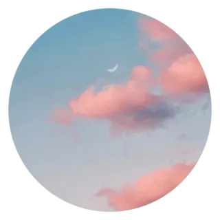 🌙 sky, clouds, moon, pink, blue, pastel, aesthetic telegram sticker