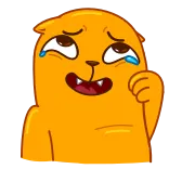😂 만화, 울음, 슬픔, 눈물, 주황색, 캐릭터 telegram sticker