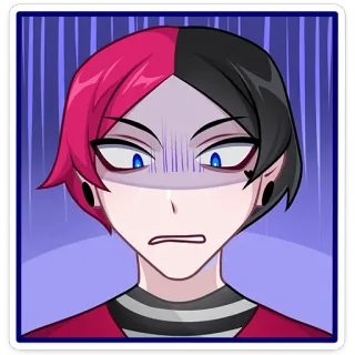 😨 Anime-Stil, Charakter, Cartoon, Ausdruck, Angst, geschockt whatsapp sticker