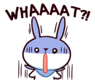 😱 WHAAAAAT?! Hase, überrascht, schockiert, Häschen, Anime, Cartoon telegram sticker