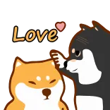 ❤️ Love 愛, 犬, かわいい, ハート, 柴犬, 動物, ペット whatsapp sticker