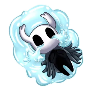 😭 The Knight Hollow Knight hollow knight, video game, the knight, character, water, blue telegram sticker