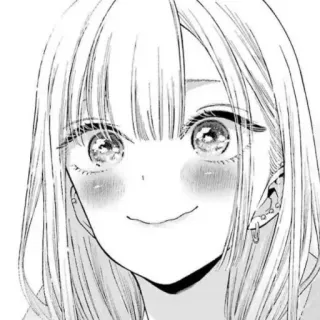 ☺️ fille anime, mignon, manga, portrait, souriant, boucles d'oreilles, joyeux telegram sticker