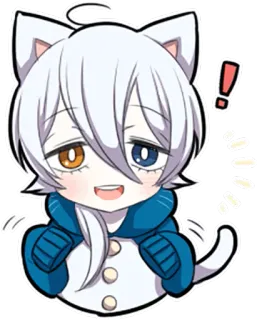 😃 kot, anime, słodkie, kawaii, zwierzę, chibi telegram sticker