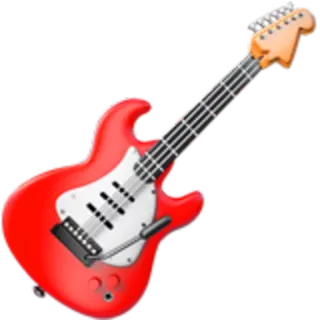 🎸 guitar, musical instrument, music, red guitar, electric guitar telegram sticker