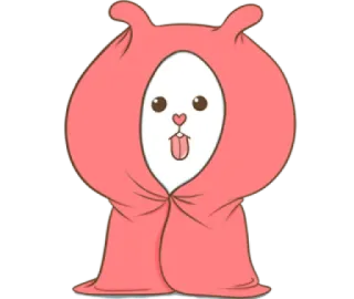 😌 Phim hoạt hình, Động vật, Thỏ, Dễ thương, Áo trùm đầu, Màu hồng, Hài hước telegram sticker