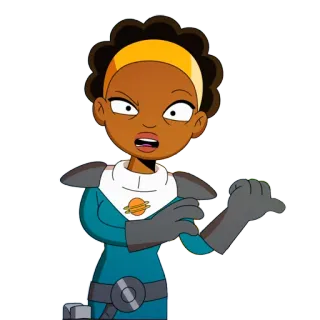 👧 Cartoon, Figur, Weltraum, Mädchen, Wütend, Genervt telegram sticker