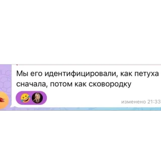 🫥 Мы его идентифицировали, как петуха сначала, потом как сковородку telegram sticker
