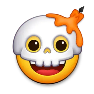 😀 emoji, skull, halloween, cartoon, funny telegram sticker