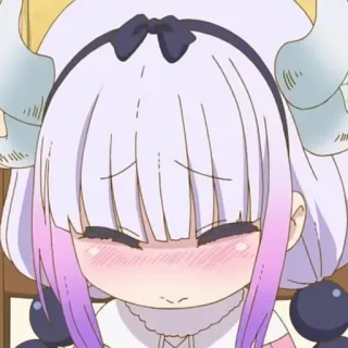☁️ Kanna Kamui Miss Kobayashi's Dragon Maid Anime, Kanna, Drago, Miss Kobayashi's Dragon Maid, carino, kawaii telegram sticker