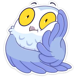 😳 gufo, cartone animato, adesivo, uccello, carino telegram sticker
