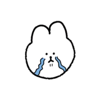 😭 chorando, triste, coelho, kawaii, choroso, angustiado, emocional telegram sticker