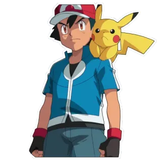 😤 Ash Ketchum Pokemon Ash Ketchum, Pokémon, Pikachu, Anime, Cartone animato, Personaggio telegram sticker