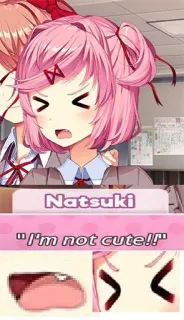 👾 Natsuki Doki Doki Literature Club! Natsuki
"I'm not cute!!" アニメ, マンガ, ドキドキ文芸部, ナツキ, 可愛い, ステッカー whatsapp sticker