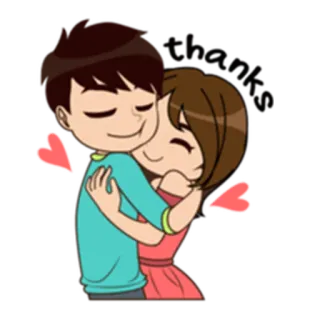 🙈 amor, dibujos animados, pareja, abrazo, cariño telegram sticker