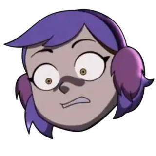 😨 Amity Blight The Owl House cartoon, purple hair, scared, shocked, Amity Blight, The Owl House telegram sticker